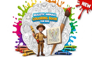 Realistic Animals Coloring Book for Kids