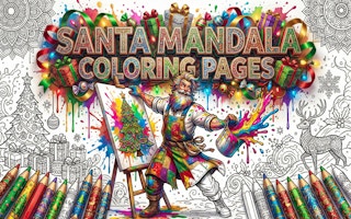 Santa Mandala Coloring Pages