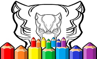 Black Panther Mask Coloring Pages