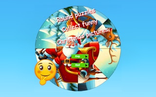 Round jigsaw Puzzle Collect funny Christmas pictures