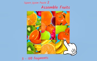 Square jigsaw Puzzle 2 - Assemble Fruits
