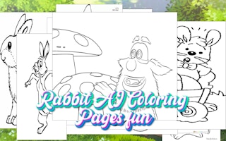 Rabbit AI Coloring Pages fun